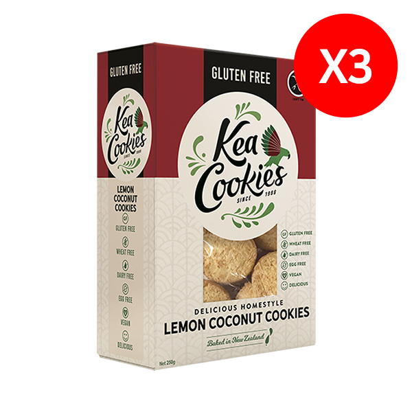[케아] 뉴질랜드 레몬 코코넛 쿠키 글루틴프리 210g X3