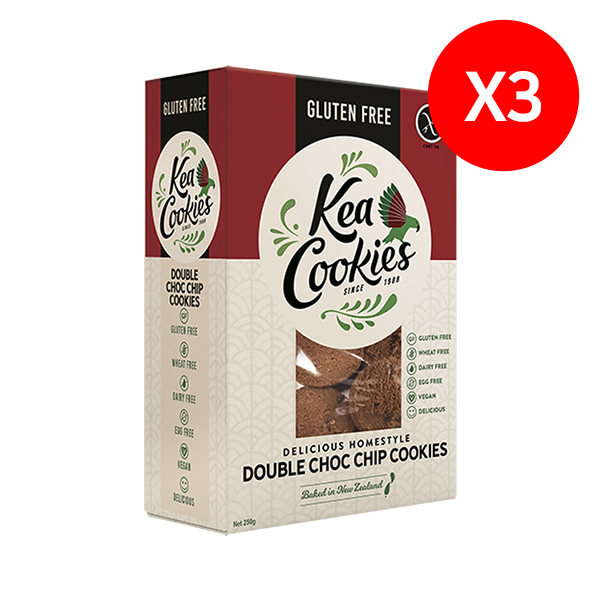 [케아] 뉴질랜드 전통 홈쿠킹 스타일 초코칩 쿠키 글루틴프리 250g X3